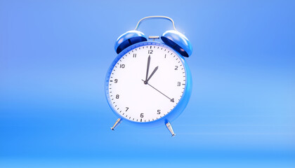 Clock Alarm. Simple 3d rendering illustration on a bright background.