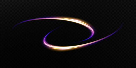 Abstract light lines of movement and speed with white color glitters. Light everyday glowing effect. semicircular wave, light trail curve swirl, car headlights, incandescent optical fiber png.