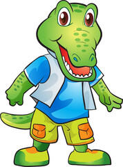cute crocodile mascot cartoon
