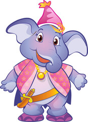 Obraz premium cute elephant mascot cartoon