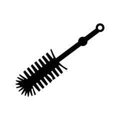 Cleaning toilet broom brush icon | Black Vector illustration |