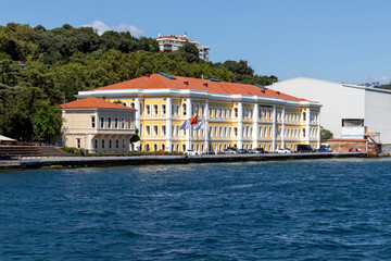 Panorama from Bosporus to city of Istanbul, Turkey