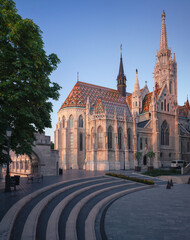 Famous Fisherman's Bastion and the Mathias Church in Budapest, Hungary