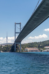 Panorama from Bosporus to city of Istanbul, Turkey