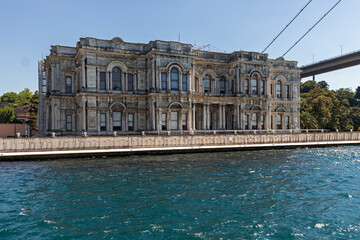 Fototapeta premium Panorama from Bosporus to city of Istanbul, Turkey
