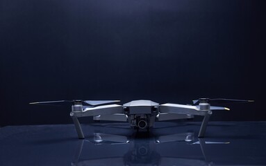 Drone in dim dark environment