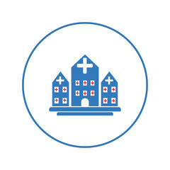 Clinic dispensary infirmary sanatorium icon | Circle version icon |