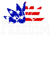 Freedom sign. 4th of July decor. Independence day. Sunflower decoration.  Stars, stripes clipart