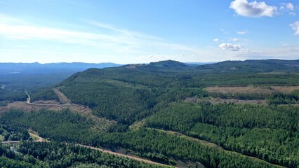 Fototapeta premium survol des lacs suédois dans la région de Dalécarlie autour de la ville d'Älvdalen