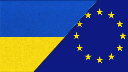 European union flag. EU flag. symbol of Ukraine and European union