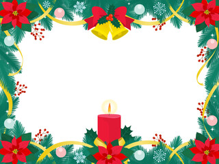 クリスマスもみの木のフレーム_ベクターイラスト