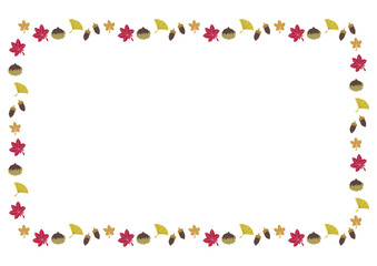 かわいい秋の植物のフレーム枠