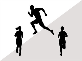 Runner SVG, Runner Clipart Svg, Running People, Runner cut files, Exercise Run Svg, Running women Svg, Running man Svg, Marathon Run Svg 