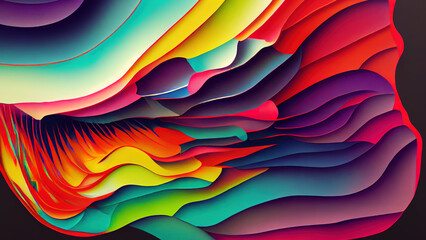 3 d render. Abstract background with  painting in colorful vivid colors. Swirls and spreading.