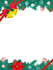 クリスマスもみの木のフレーム_縦_ベクターイラスト