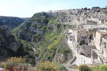 Obraz premium Gorge Gravina di Matera and Matera, Italy