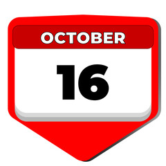 16 October vector icon calendar day. 16 date of October. Sixteenth day of October. 16th date number. 16 day calendar. Sixteen date. Cyprus Independence Day, Palio di Siena