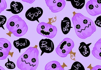 Halloween seamless pumpkins pattern for fabrics and wrapping paper and clothes print