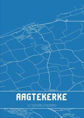 Blueprint of the map of Aagtekerke located in Zeeland the Netherlands.