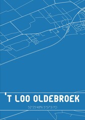 Blueprint of the map of 't Loo Oldebroek located in Gelderland the Netherlands.