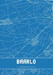 Blueprint of the map of Baarlo located in Limburg the Netherlands.