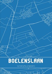 Blueprint of the map of Boelenslaan located in Fryslan the Netherlands.