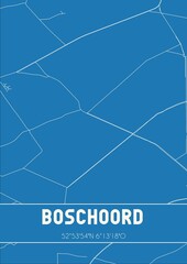 Blueprint of the map of Boschoord located in Drenthe the Netherlands.