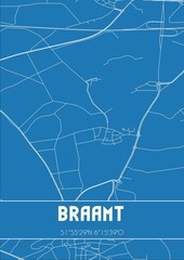 Blueprint of the map of Braamt located in Gelderland the Netherlands.