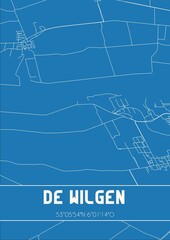 Fototapeta premium Blueprint of the map of De Wilgen located in Fryslan the Netherlands.
