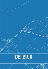 Blueprint of the map of De Zilk located in Zuid-Holland the Netherlands.