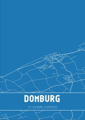 Obraz premium Blueprint of the map of Domburg located in Zeeland the Netherlands.