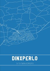 Blueprint of the map of Dinxperlo located in Gelderland the Netherlands.