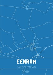 Blueprint of the map of Eenrum located in Groningen the Netherlands.