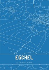Blueprint of the map of Egchel located in Limburg the Netherlands.