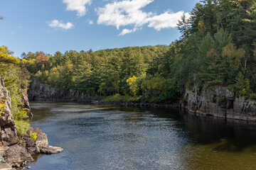 Saint Croix River National Scenic Riverway autumn views from Interstate State Park near Taylors...
