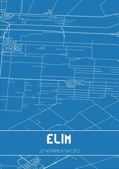 Blueprint of the map of Elim located in Drenthe the Netherlands.