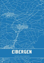 Blueprint of the map of Eibergen located in Gelderland the Netherlands.