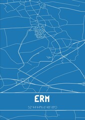 Blueprint of the map of Erm located in Drenthe the Netherlands.