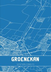 Blueprint of the map of Groenekan located in Utrecht the Netherlands.
