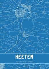 Blueprint of the map of Heeten located in Overijssel the Netherlands.