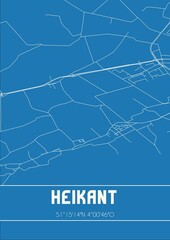 Blueprint of the map of Heikant located in Zeeland the Netherlands.