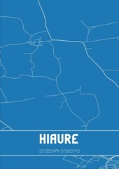 Blueprint of the map of Hiaure located in Fryslan the Netherlands.