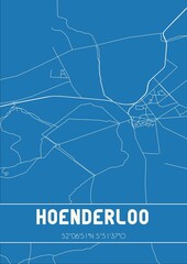 Blueprint of the map of Hoenderloo located in Gelderland the Netherlands.