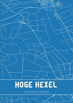 Blueprint of the map of Hoge Hexel located in Overijssel the Netherlands.