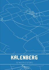 Blueprint of the map of Kalenberg located in Overijssel the Netherlands.