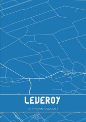 Blueprint of the map of Leveroy located in Limburg the Netherlands.
