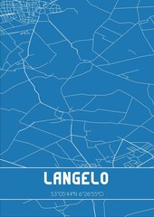 Blueprint of the map of Langelo located in Drenthe the Netherlands.