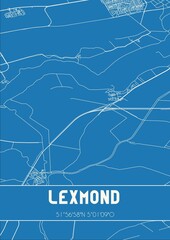 Obraz premium Blueprint of the map of Lexmond located in Utrecht the Netherlands.