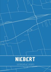 Blueprint of the map of Niebert located in Groningen the Netherlands.