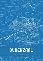 Blueprint of the map of Oldenzaal located in Overijssel the Netherlands.
